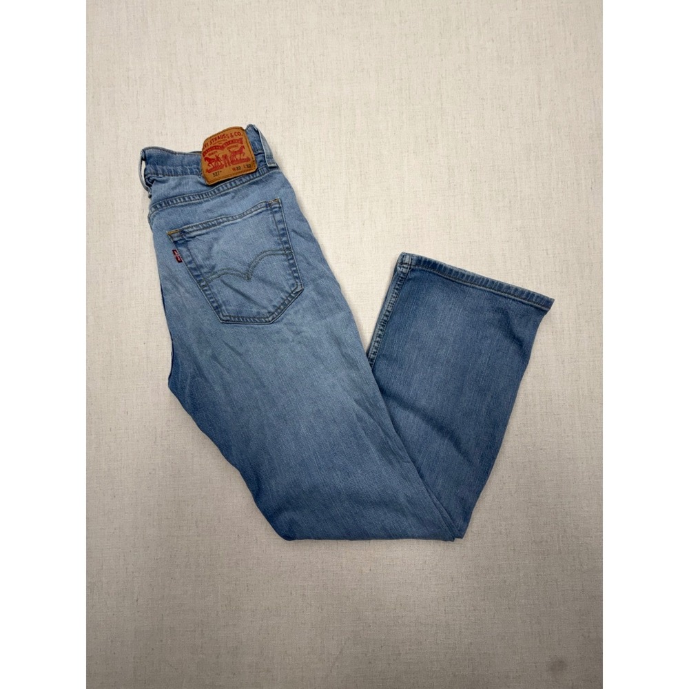 Levis 527 Slim Bootcut Jeans Mens 32x32 Medium Wash Blue Denim Stretch 05527-050